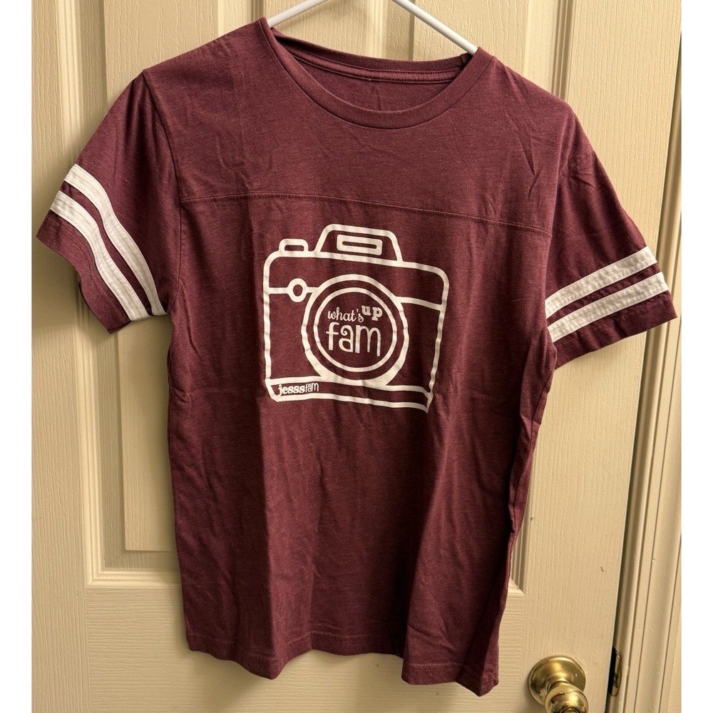 What's Up Fam Jesss Fam‎ T Shirt Size Medium  Burgundy RARE
